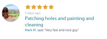 Patching holes and painting and cleaning